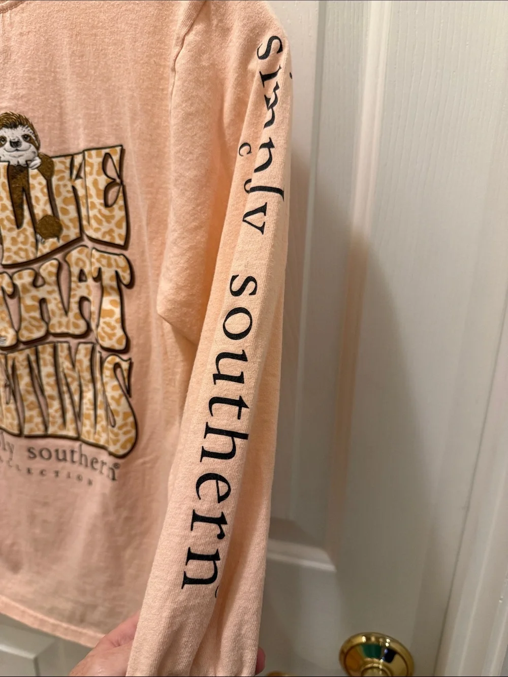 Simply Southern Navy Long-Sleeve Tee with Pink Logo